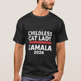 T-shirt Cette dame au chat sans enfant vote Kamala 2024