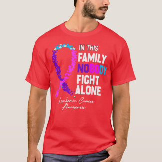 T-shirt cette famille personne ne combat seul Leukémie Can