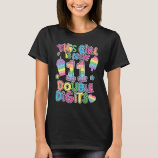 T-shirt Cette fille a maintenant 11 ans, chiffre double Po