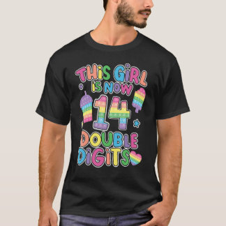 T-shirt Cette fille a maintenant 14 ans, deux chiffres, Po