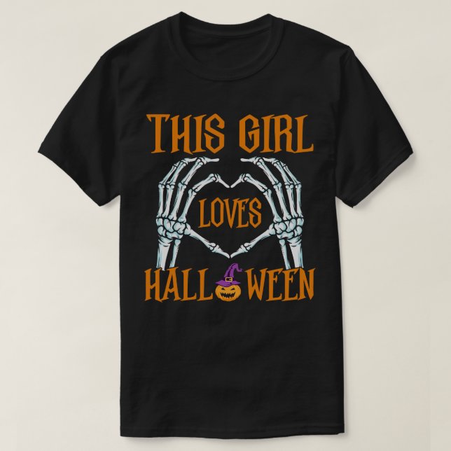 T-shirt Cette fille adore Halloween (Design devant)