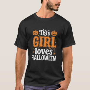 T-shirt Cette fille adore la typographie Halloween SVG Des