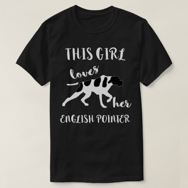 T-shirt Cette Fille Adore Son Anglais Pointeur Chasse Oise (Design devant)