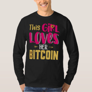 T-shirt Cette Fille adore son Bitcoin Crypto Devise Dames
