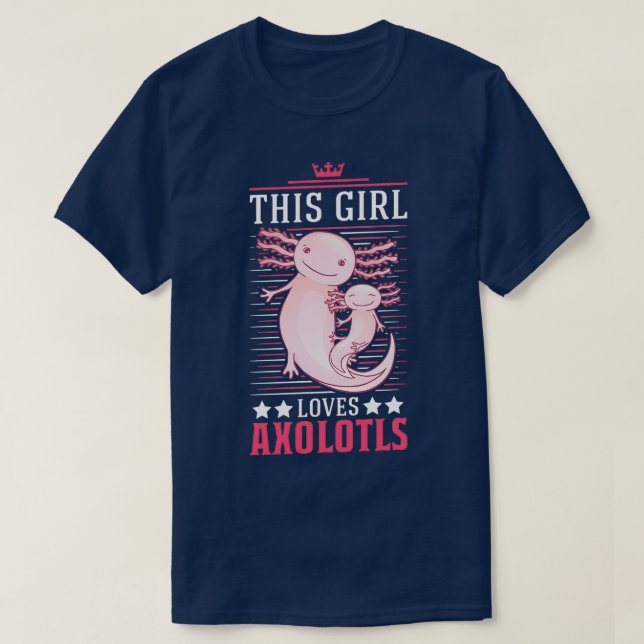 T-shirt Cette fille aime Axolotlx27s Tail Amphibian 2 (Design devant)