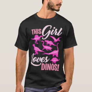 T-shirt Cette Fille Aime Dinos Dinosaures Mignonnes Dinosa