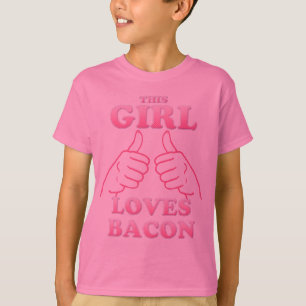 T-shirt Cette FILLE aime le lard dans le rose