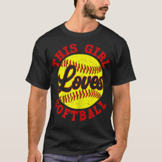T-shirt Cette Fille Aime Le Softball Cute Softball Player