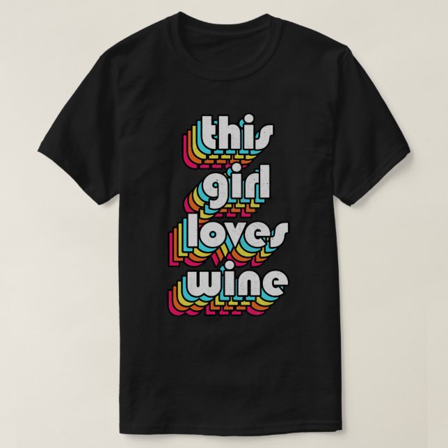 T-shirt Cette Fille Aime Le Vin (Design devant)