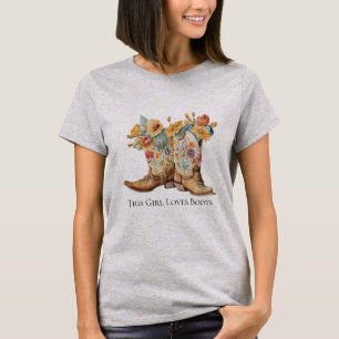 T-shirt Cette Fille Aime Les Bottes Bottes De Cowboy Fleur