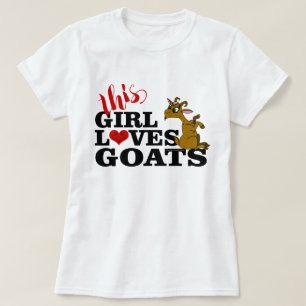 T-shirt Cette Fille Aime Les Chèvres Assis Cartoon Chèvre