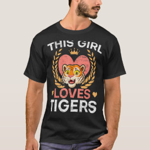 T-shirt Cette Fille Aime Les Tigres Faune Zoo Animal Zooke