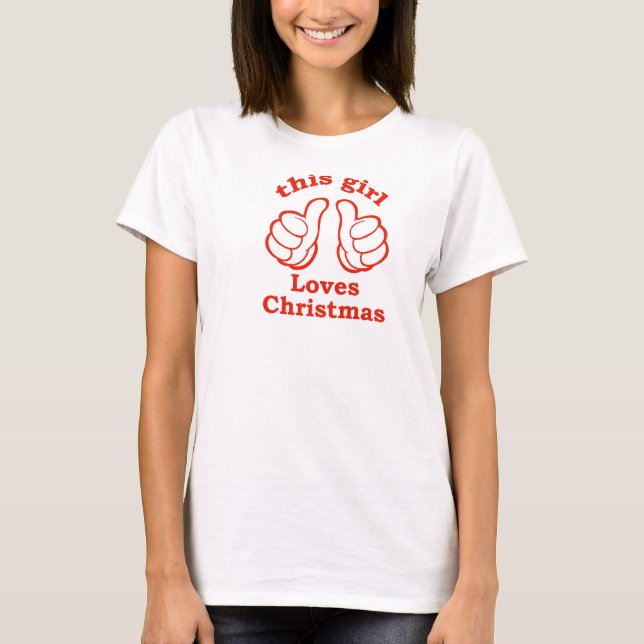 T-shirt Cette fille aime Noël (Devant)