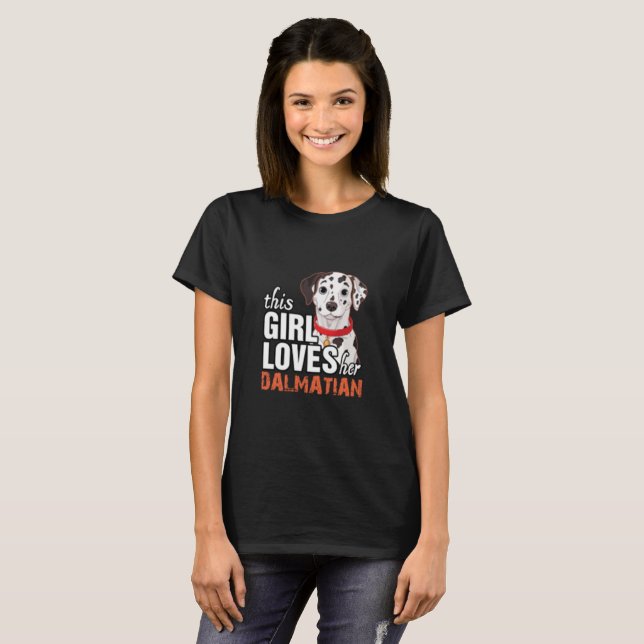T-shirt Cette Fille Aime Sa Dalmatienne (Devant entier)