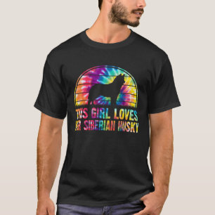 T-shirt Cette Fille Aime Son Chien Husky Sibérien Tie Dye