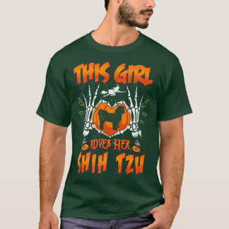 T-shirt Cette Fille Aime Son Chien Tzu Chien Chien Chien C