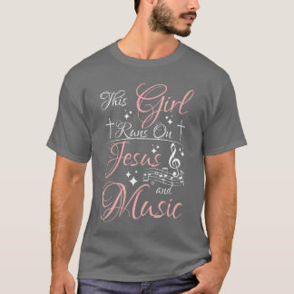 T-shirt Cette fille court sur le jésus et les amis de la m
