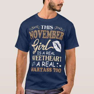 T-shirt Cette Fille De Novembre Est Une Vraie Amoureuse Un