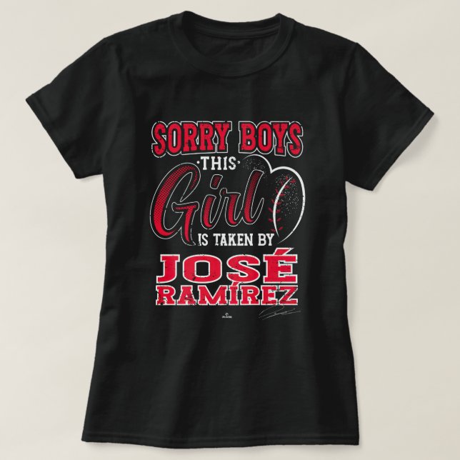 T-shirt Cette fille est prise par Jose Ramirez Cleveland M (Design devant)