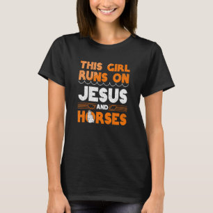 T-shirt Cette fille galope sur Jésus et les chevaux chréti