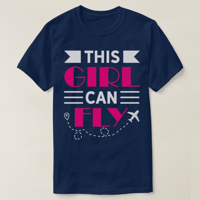 T-shirt Cette Fille Peut Voler Pilote Femme (Design devant)