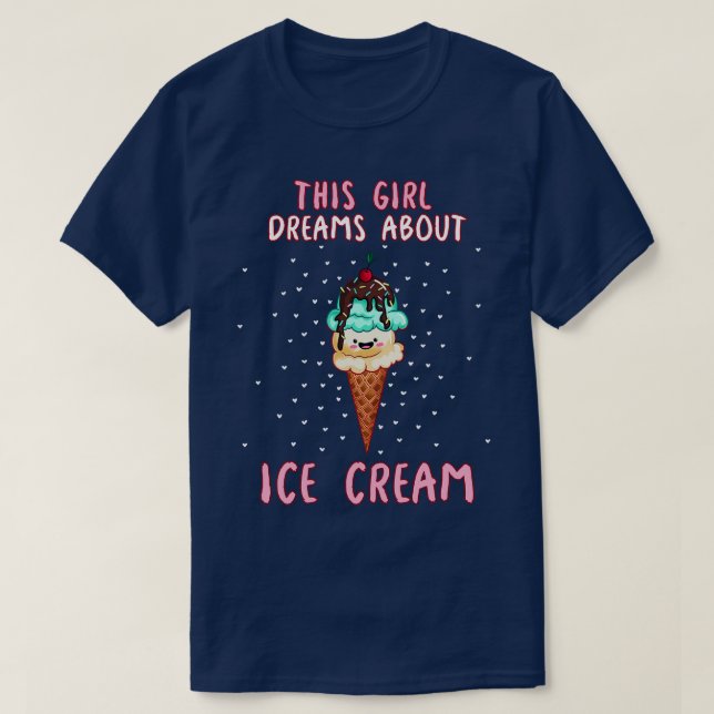 T-shirt Cette Fille Rêve De Glace (Design devant)