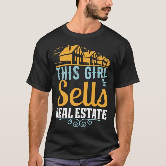 T-shirt Cette fille vend immobilier immobilier Female Real (Devant)