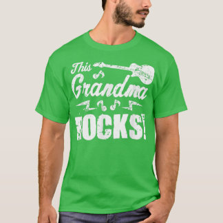 T-shirt Cette Grand-Mère Rocks    TGuitar Rock n Roll Funn