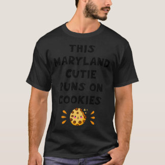 T-shirt Cette petite fille du Maryland court sur les cooki