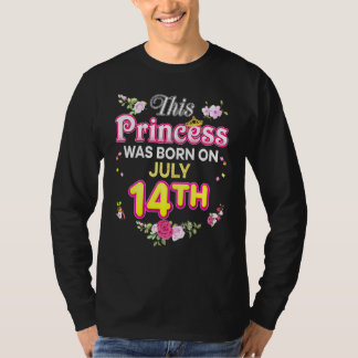 T-shirt Cette Princesse Est Née Le 14 Juillet 14 Bonne Nai
