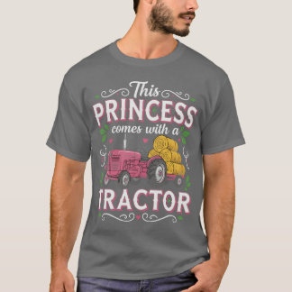 T-shirt Cette princesse vient avec un tracteur - classique