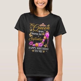 T-shirt Cette reine est née en septembre Pink Diamond High
