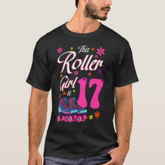 T-shirt Cette Roller Girl Est 17 Roller Skates Anniversair