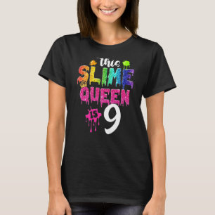 T-shirt Cette Slime Queen est 9e anniversaire fille Couron