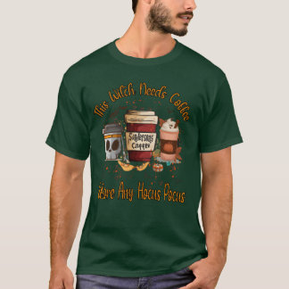 T-shirt Cette sorcière a besoin de café Halloween Hallowee