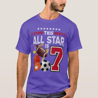T-shirt Cette star est un amateur de sport pour son 7e ann