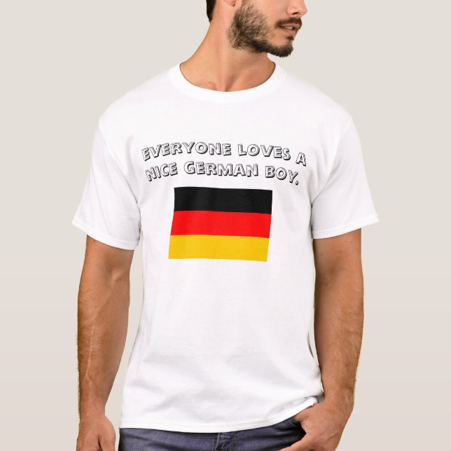 T-shirt chacun aime un gentil garçon allemand (Devant)