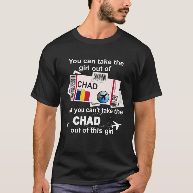 T-shirt Chad Boarding Pass  Chad Girl  Chad (Devant)