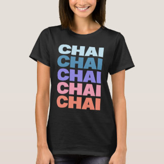 T-shirt Chai Texte Répété Moderne