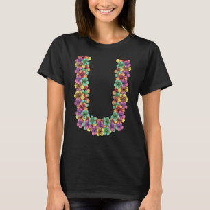 T-shirt Chaîne de fleurs hawaïennes Tropical Summer coloré