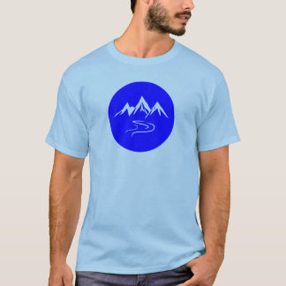 T-shirt Chaîne de montagnes minimaliste et rivière sinueus