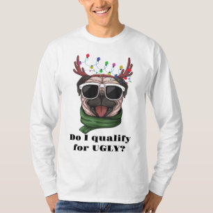 T-shirt Chaîne de visage de chien laid lunettes de soleil