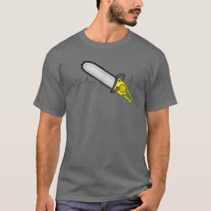 T-shirt Chainsaw Heartbeat Love Lumberjack