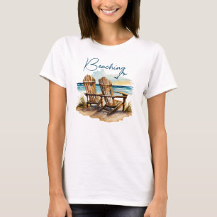 T-shirt Chaise de plage bleu marine Beagulls Ocean