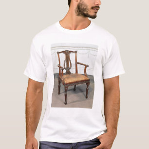 T-shirt Chaise découpée de lyre-de retour, fournie par