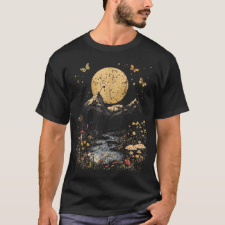 T-shirt Chalet Randonnée Cottagecore Fleur Été Camping