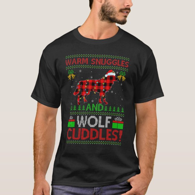 T-shirt Chaleureux Snuggles Et Loup Bouddles Mauvais Loup  (Devant)