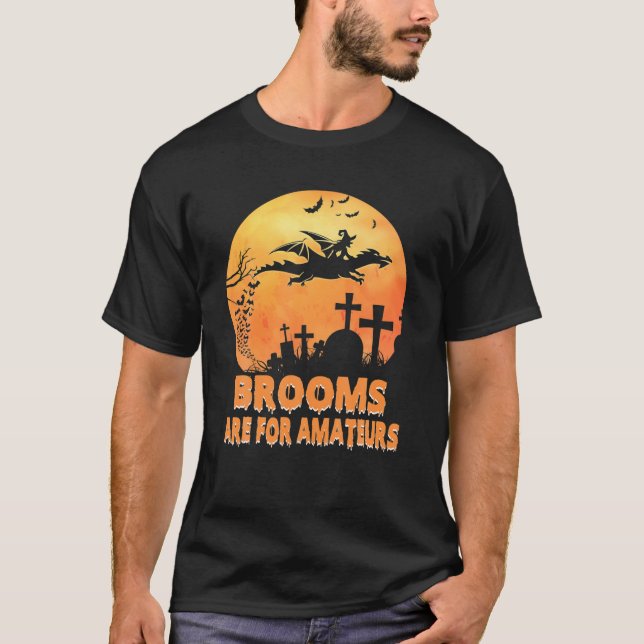 T-shirt Chambres Pour Amateurs Sorcière équitation Dragon  (Devant)