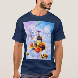 T-shirt Chameau De Roulement De Hamster Sur Les Nuages Et