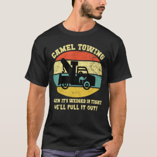 T-shirt Chameau Remorque Retro Style désossé Humour Adulte